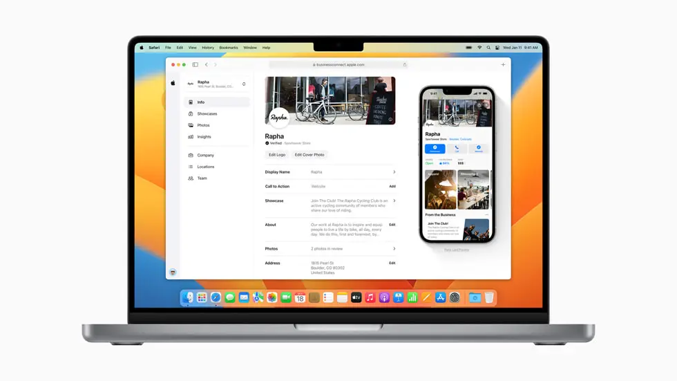 apple business connect screenshot